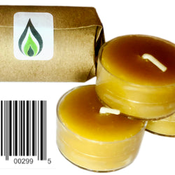 Greenfire Beeswax Tealight Candles, 100% Pure, Handmade, Air Purifying Emergency Survival Candle (Recyclable, Reusable Cups)