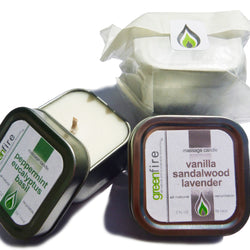 Greenfire 2pk All Natural Massage Candles, Lavender Sandalwood Vanilla and Peppermint Eucalyptus blend (Size: 2 Fluid Ounces each)