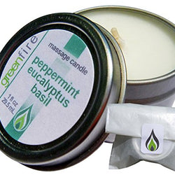 Peppermint Eucalyptus Basil Massage Candle, Travel Size (1 fl oz)
