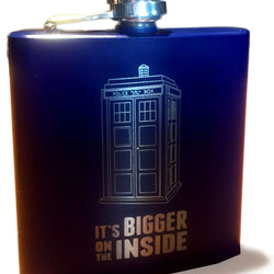 IT'S BIGGER ON THE INSIDE (engraved flask)